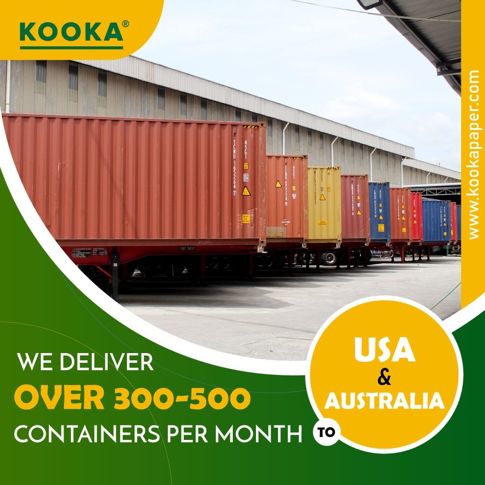 deliver above 300 container tissue paper per month to USA, Australia